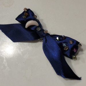 Night sky ribbon with authentic gems moon stars, also child or pet